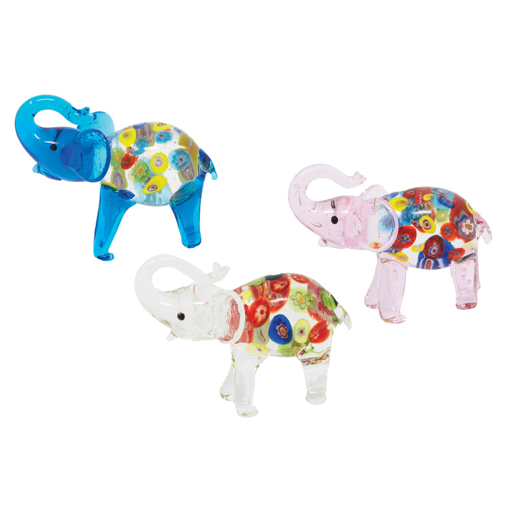 Millefiori Elephants: 3pc