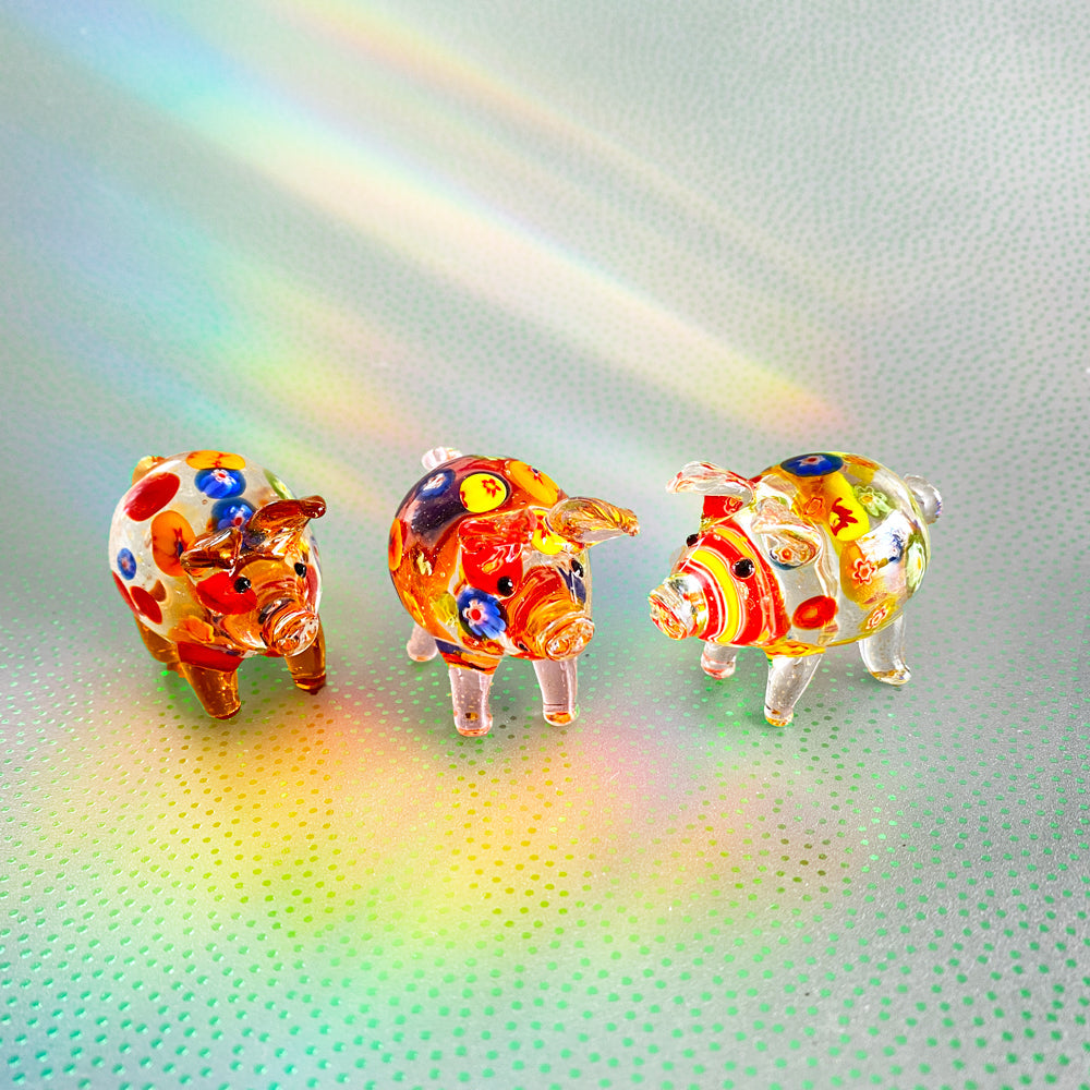 Millefiori Pigs: 3pc