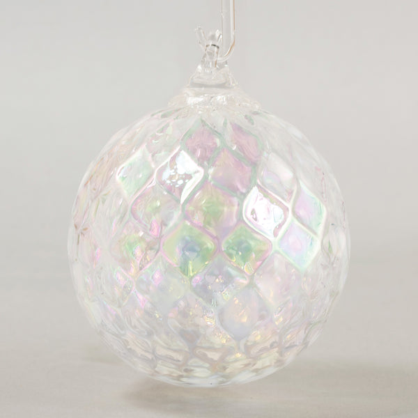 glass eye studio handmade glass april diamond facet birthstone ornament