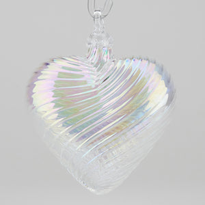 april heart birthstone ornament handmade glass