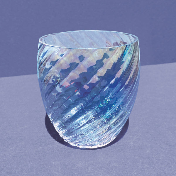 glass eye studio handmade glass april twist birthstone votive