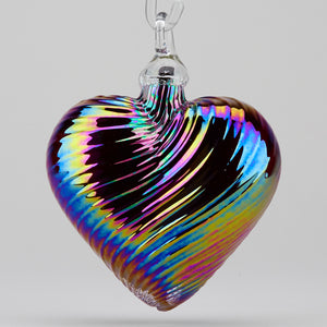 july heart birthstone ornament handmade glass
