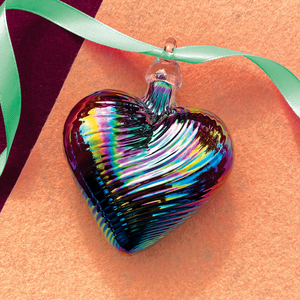 july heart birthstone ornament handmade glass