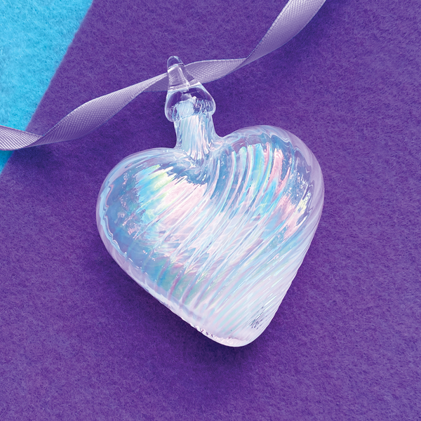 june heart birthstone ornament handmade glass
