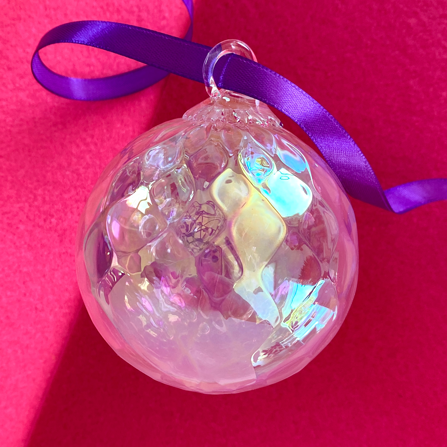 glass eye studio handmade glass october diamond facet birthstone ornament