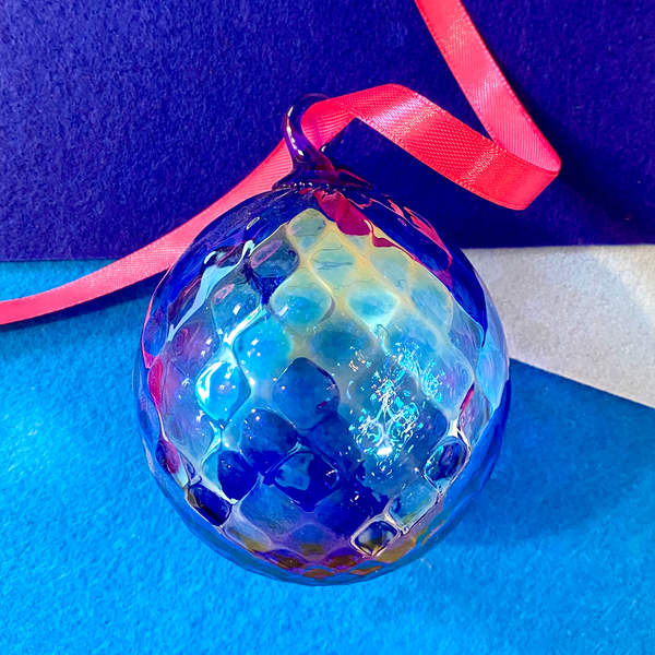 glass eye studio handmade glass september diamond facet birthstone ornament