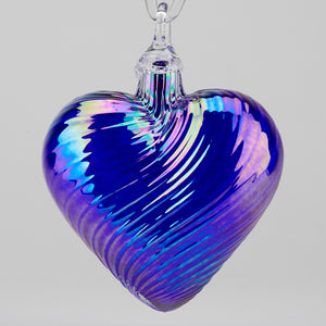 september heart birthstone ornament handmade glass